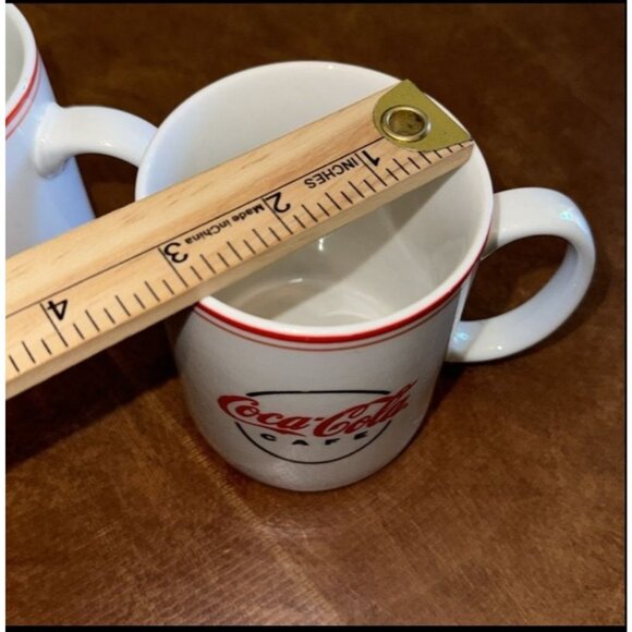 Vintage Coca-Cola Red & White Ceramic Mug By Gibson Set of 3 - Picture 9 of 10